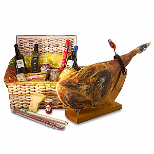 CESTA DE NATAL PETALI ESPANHOLA PATA NEGRA