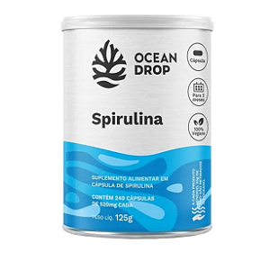 Spirulina - 240 Capsulas (520mg) - Ocean Drop