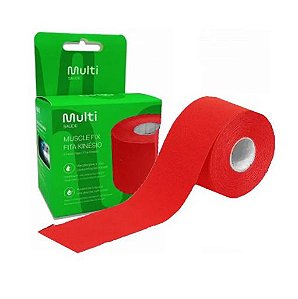 Bandagem Elástica Kinesio Tape 5cm x 5m - Vermelha - Multilaser