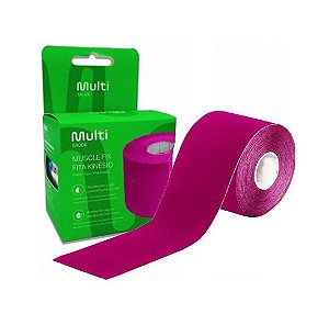 Bandagem Elástica Kinesio Tape 5cm x 5m - Rosa - Multilaser