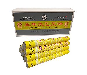 Caixa Moxa Artemísia Amarela - Tipo AAA - Bianquepai - Gengibre e Canela - c/10un