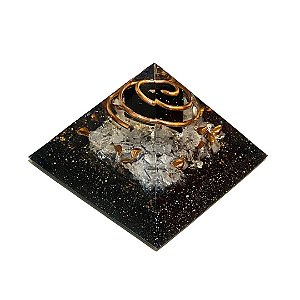 Pirâmide de Orgonite - Proteção (Turmalina Negra e Cristal) - Transmutador Bioenergético
