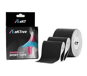 Kinesio Tape 5 cm X 5 mts Preto - Aktive Sport