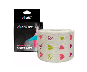 Kinesio Tape 5 cm X 5 mts Braco/Corações - Aktive Sport
