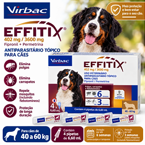 EFFITIX CAES 40 A 60 KG - 4X PIPETAS 6,60ML VIRBAC