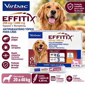 EFFITIX CAES 20 A 40 KG - 1X PIPETA 4,40ML VIRBAC