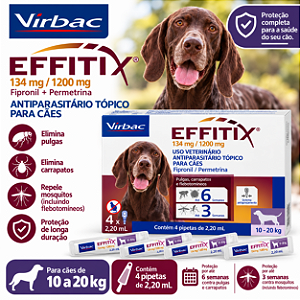 EFFITIX CAES 10 A 20 KG - 4X PIPETAS 2,20ML VIRBAC