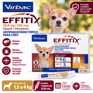 EFFITIX CAES 1,5 A 4 KG - 1X PIPETA 0,44ML VIRBAC