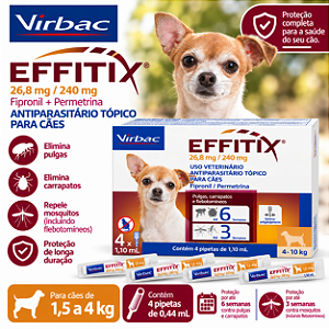 EFFITIX CAES 1,5 A 4 KG - 4X PIPETAS 0,44ML VIRBAC