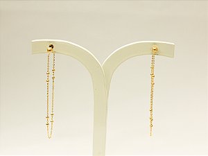 Brincos corrente com bolinha