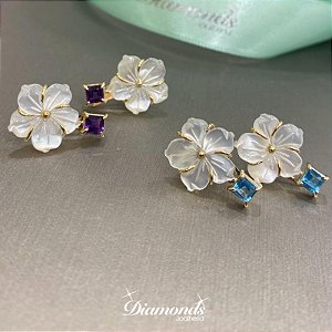 BRINCOS FLOR MADREPÉROLA