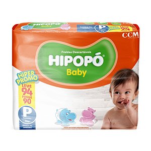 Fralda Hipopó Baby Hiper Proteção Tamanho P Com 94 Unidades