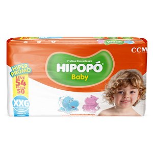 Fralda Hipopó Baby Hiper Proteção Tamanho XGG C/54 Unidades