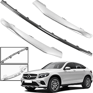 kit Spoiler Friso Cromado Aplique Parachoque Dianteiro Glc250 2016 a 2019