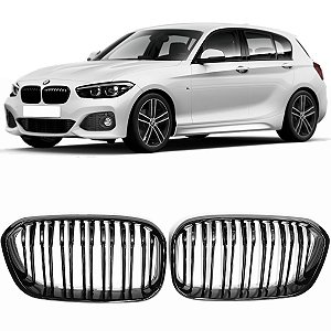 Par Grade Dianteira 118i 120i 125i F20 2016 a 2019 Filete Duplo Black Piano
