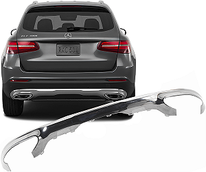 Spoiler Glc 250 Acabamento Cromada Parachoque Traseiro 2016 a 2019