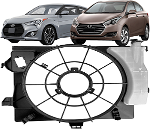 Defletor Da Ventoinha Radiador C/ Reservatorio Veloster Hb20 2013 a 2019