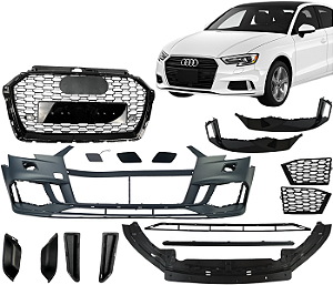 Body Kit Parachoque Dianteiro Transformação Rs3 Para Audi A3 2017 a 2021