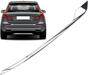 Friso Aplique Cromado Esquerdo Parachoque Traseiro Xc60 Inscription 2018 a 2021