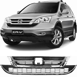 Kit Grade Tela Superior e Inferior Crv 2010 a 2012 Friso Cromado