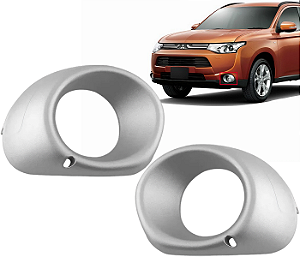 Par Moldura Grade Farol Milha Outlander 2014 2015