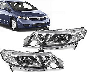 Par Farol Dianteiro New Civic 2007 á 2011