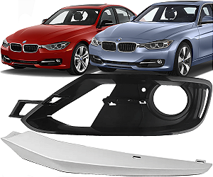 Moldura Farol Milha Esquerda Bmw 320i 328i GP Sport 2012 a 2015 C/ Friso