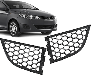 Par Grade Tela Inferior Parachoque Dianteiro Celer Hatch Sedan 2013 a 2015