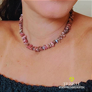 Choker Rodonita; Autoconfiança - Magnetismo Pessoal - Atração