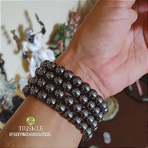 Pulseira de Hematita 8mm; Proteção - Ajuda a superar vícios e compulsões.