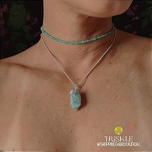 Choker Quartzo Verde; Saúde - Vitalidade - Equilíbrio