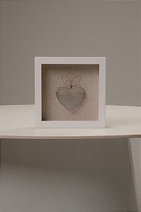 Quadro Em Madeira Branca - Sagrado Coração