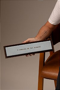 Quadro Régua em Camurça Azul - O caminho se faz andando