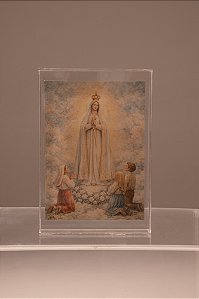 Quadro em Acrílico Nossa Senhora de Fátima em Aquarela