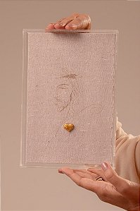 Quadro em Acrílico - Face de Jesus no Linho