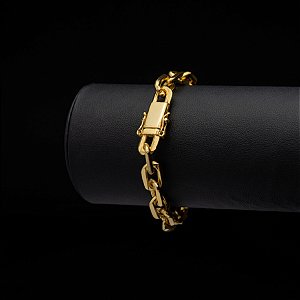 Pulseira Cadeado (10 mm) - Fecho Gaveta Dupla