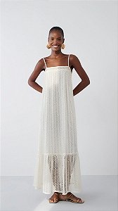 Vestido Boho Longuete Renda de Tela