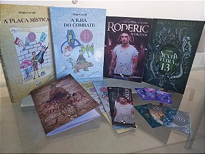 Combo: Todos os 5 Livros: Criaturas Dimensionais (A placa Mística, A ilha do Combate) + Sexta-feira 13 (Livreto Jogos de Vingança, Roderic e Livro de Contos) + brindes