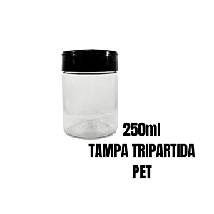 Pote Plástico Redondo Tripartido - 250ml