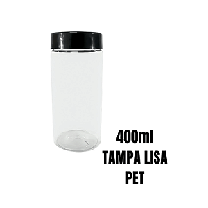 Pote Plástico Redondo Tampa Lisa - 400ml