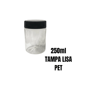 Pote Plástico Redondo Tampa Lisa - 250ml