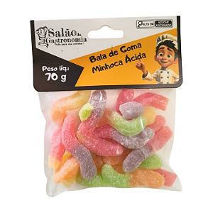 Bala de Goma Minhoca Ácida (Sachê) 70g