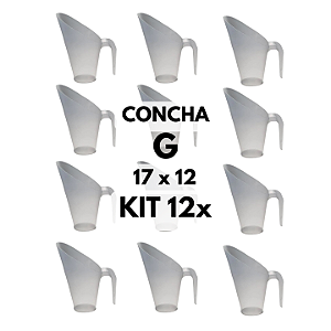 KIT 12x Concha Plástica Medidora G 600ml