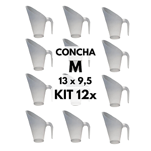 KIT 12x Concha Plástica Medidora M 300ml