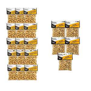 Kit Aperitivo: Castanha Cajú Torrada 50g X 15 + Amendoim Sem Pele 70g X 5
