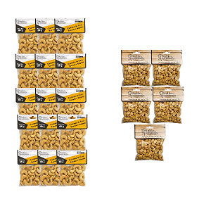 Kit Aperitivo: Castanha Cajú Torrada 50g X 15 + Amendoim Sem Pele 70g X 5