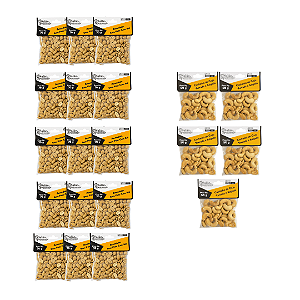 Kit Aperitivo: Amendoim Sem Pele 70g X 15 + Castanha Cajú Torrada 50g X 5