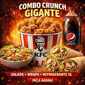 COMBO CRUNCH SALAD, WRAPS, REFRIGERANTE 5 LITROS