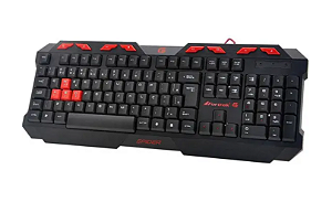 Teclado Gamer Fortrek Spider, ABNT2, Preto e Vermelho - GK706