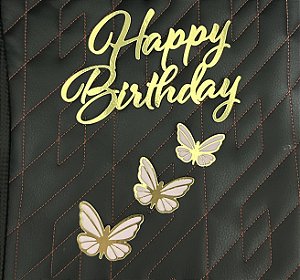 TOPO BOLO DOURADO + BORBOLETAS